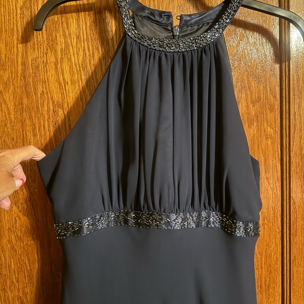 Navy, Long Formal Dress w/Beading